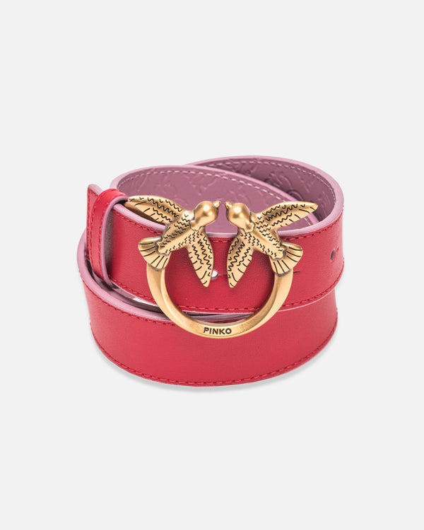 Double-face belt with Love Birds buckle, 3 cm - LOVE BERRY H3 BELT