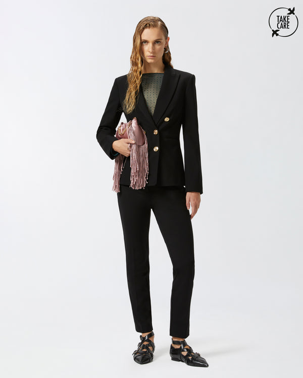 Cigarette trousers with pressed pleat - BELLO TROUSERS