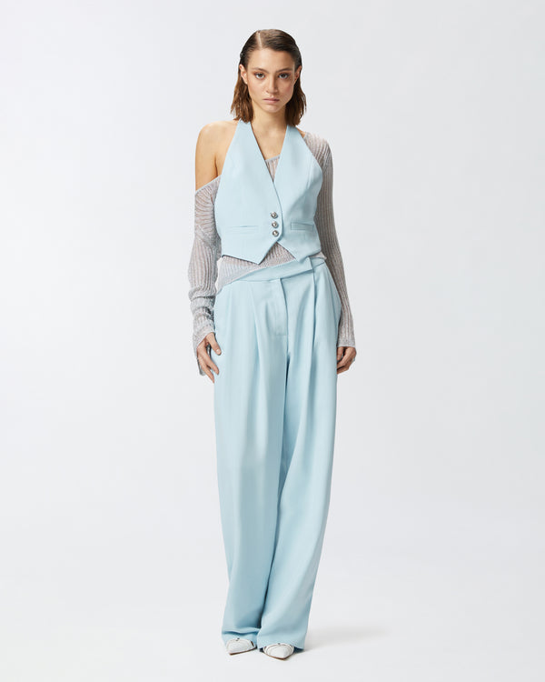 Elegant wide-leg trousers with darts - MONTANO PANTALONE