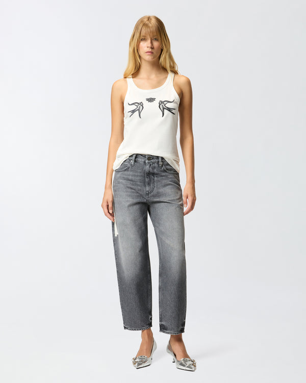 Grey denim balloon-fit jeans - ESTELLE EGG
