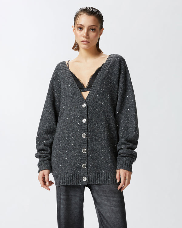 ARCHETTI CARDIGAN BOTTONATO + STRAS