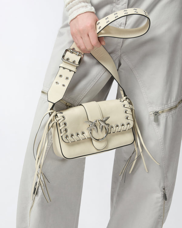 Love Bag Slouchy soft bag with fringing and shoulder strap -  LOVE ONE MINI SLOUCHY FL
