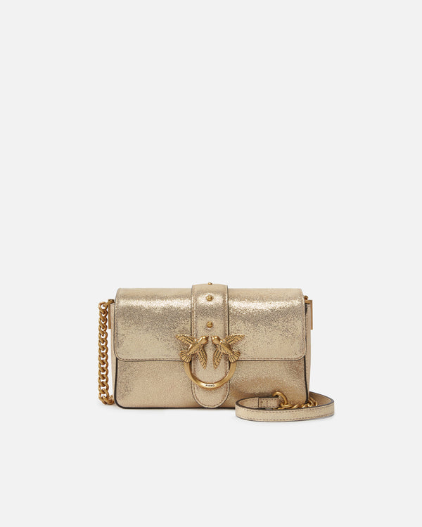 Mini Love Bag glittery suede shoulder bag - LOVE ONE MINI SLOUCHY CL