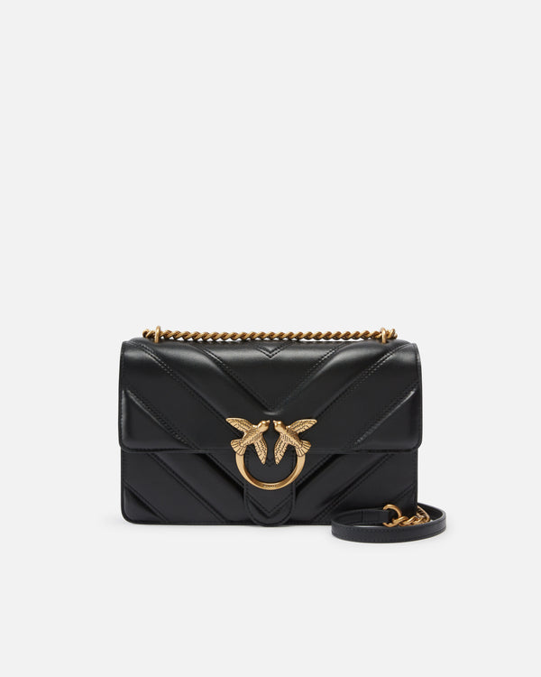 LOVE ONE CLASSIC LIGHT DC - Love Bag quilted crossbody bag with chevron motif and logo