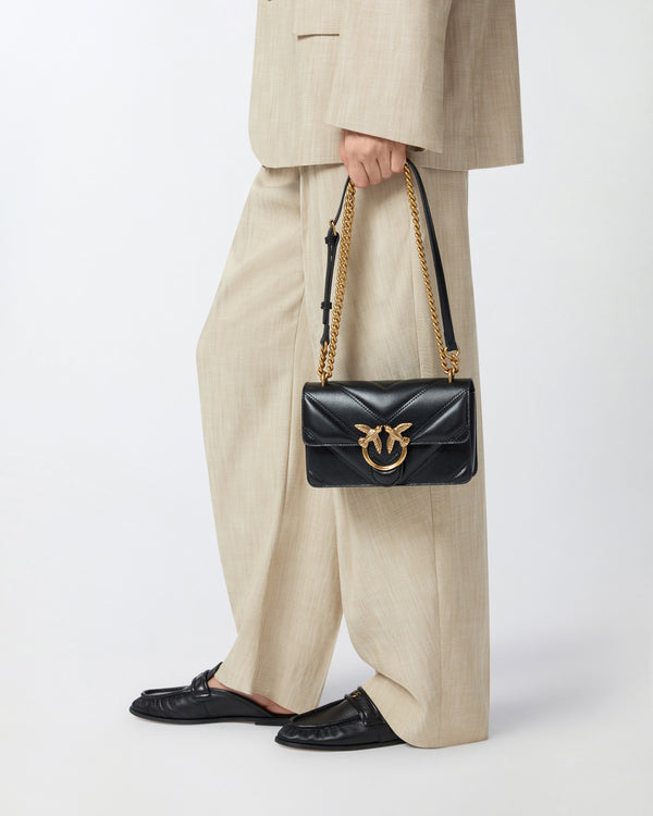 Love Bag mini chevron-quilted nappa leather crossbody bag - LOVE ONE MINI LIGHT DC