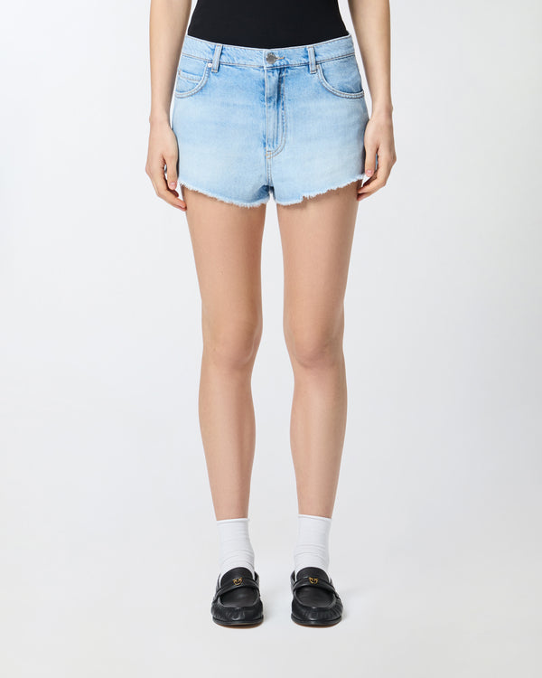 SERENGETI SHORTS - Shorts in frayed light denim