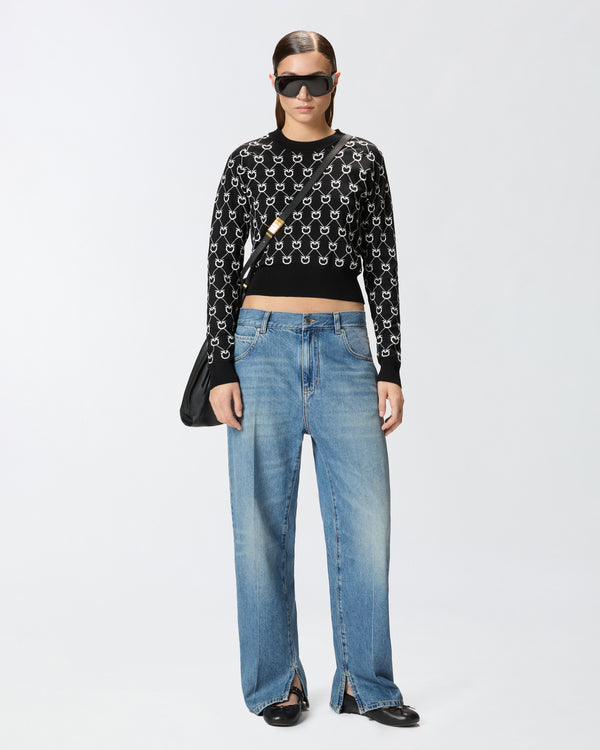 Wide-leg jeans with front crease - LOVELY LOOSE