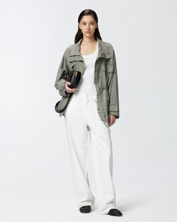 Loose wide-leg trousers with jewel chain - LAURYN LOOSE