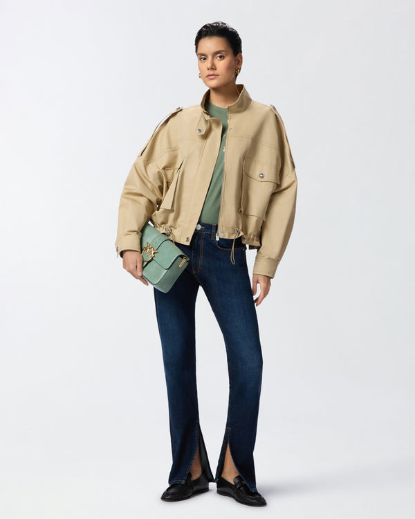 Straight-leg dark jeans with slit - ROBIN STRAIGHT SPACCO
