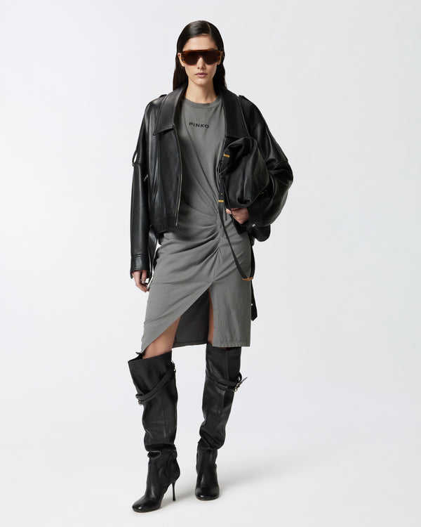 NAMIBH ABITO - Knit midi dress with padded shoulders