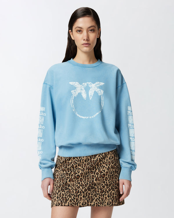 Cotton sweatshirt with logo-branded sleeves - MINDELO MAGLIA