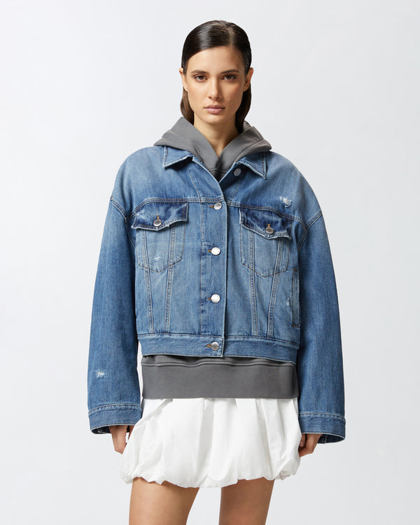 Denim jacket with small pockets - GABORONE GIUBBINO