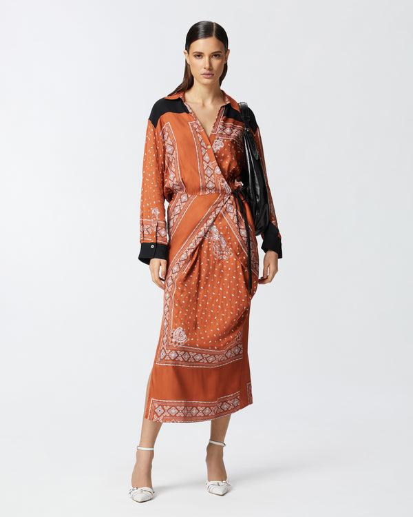 DARLING Long bandana-print wrap dress