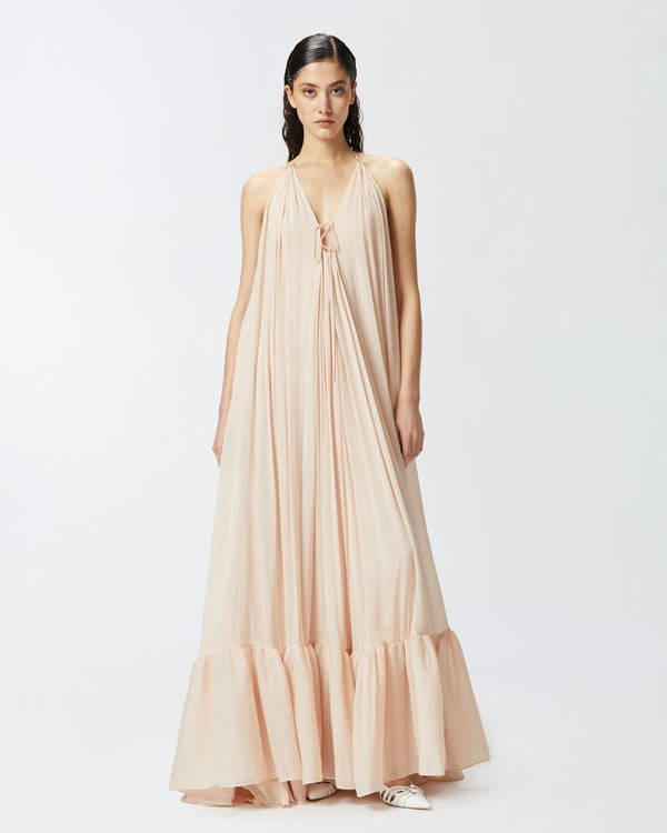 Wide long dress with open back - VENTURONE DRESS
