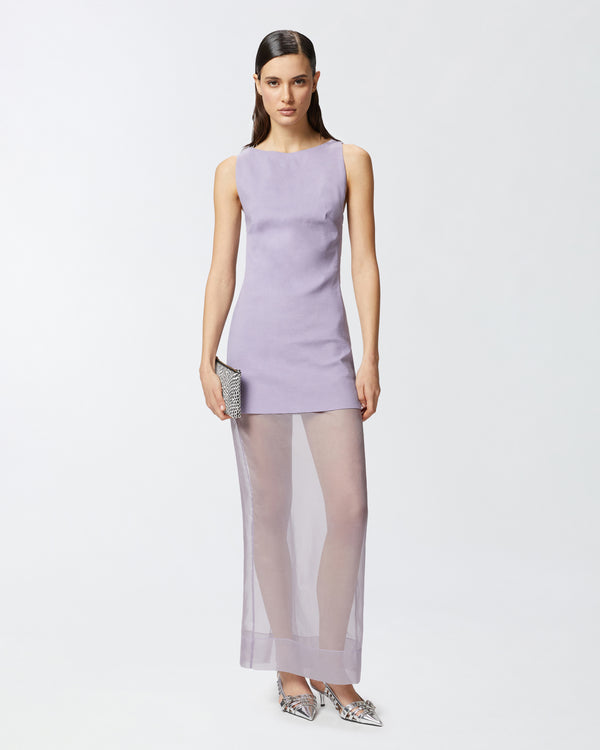 FROSONE Long linen and organza special-occasion dress