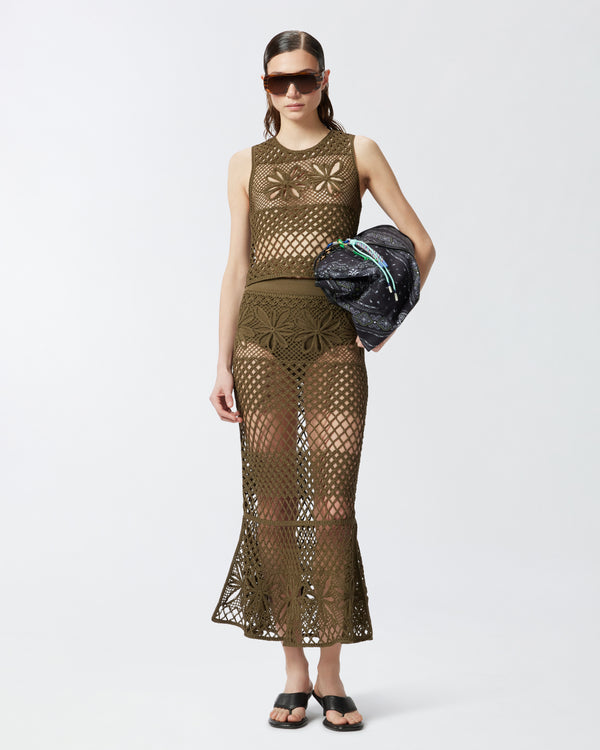 Fancy crochet-effect long skirt - CRISPO SKIRT