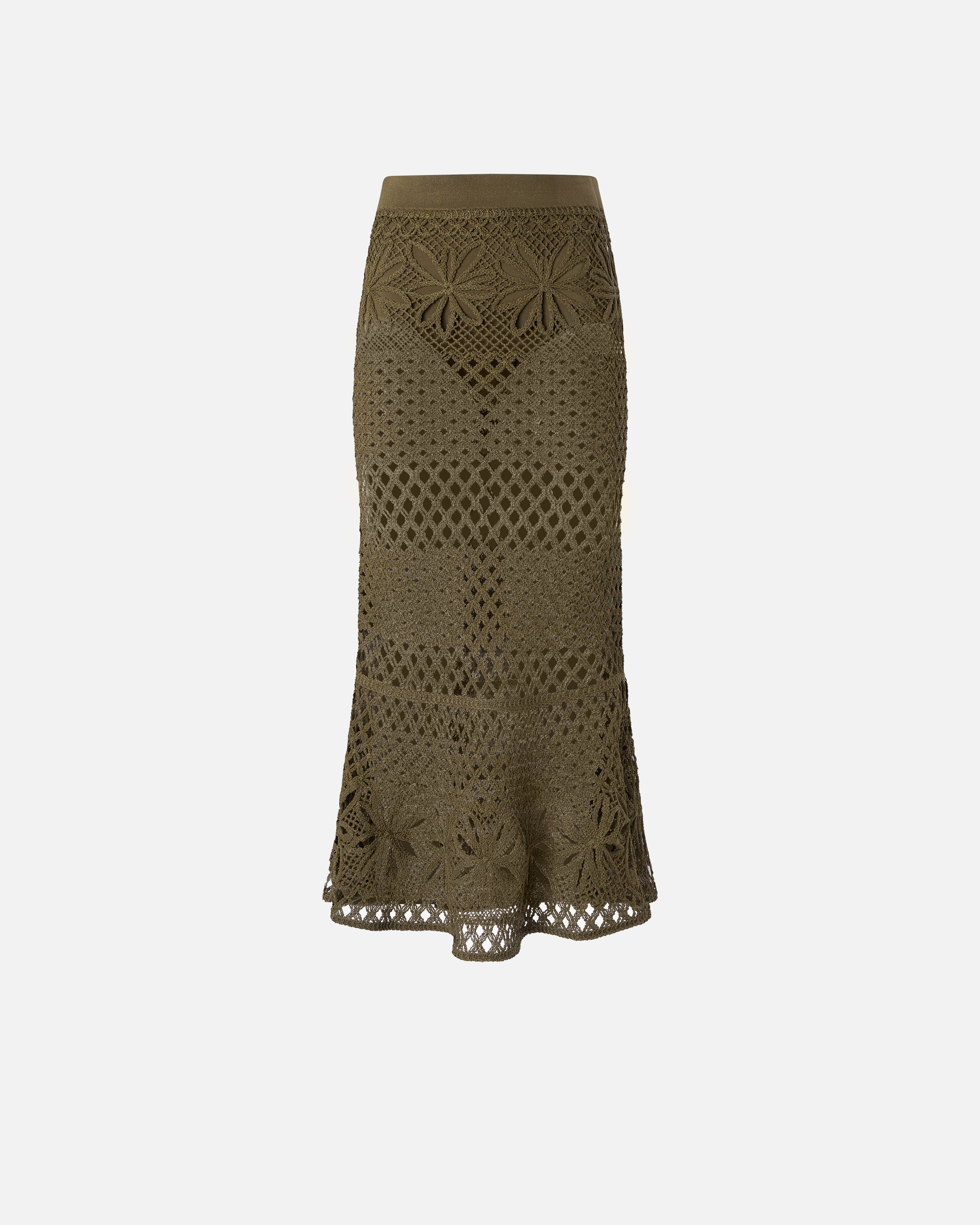 Fancy crochet-effect long skirt - CRISPO SKIRT – Pinko Israel