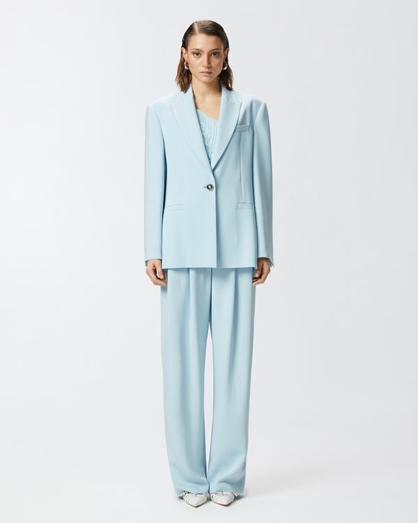 Single-breasted cady blazer with jewel button - FARAONA JACKET