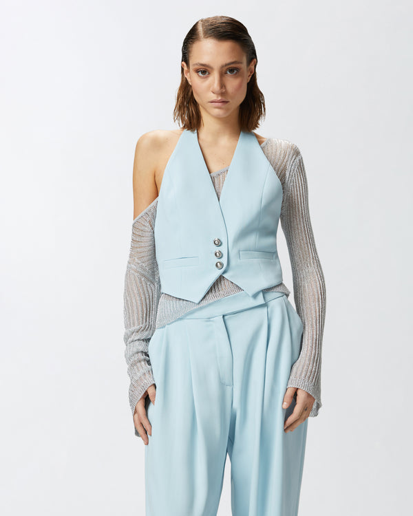Short vest in technical fabric with open back - MORETTA GILET
