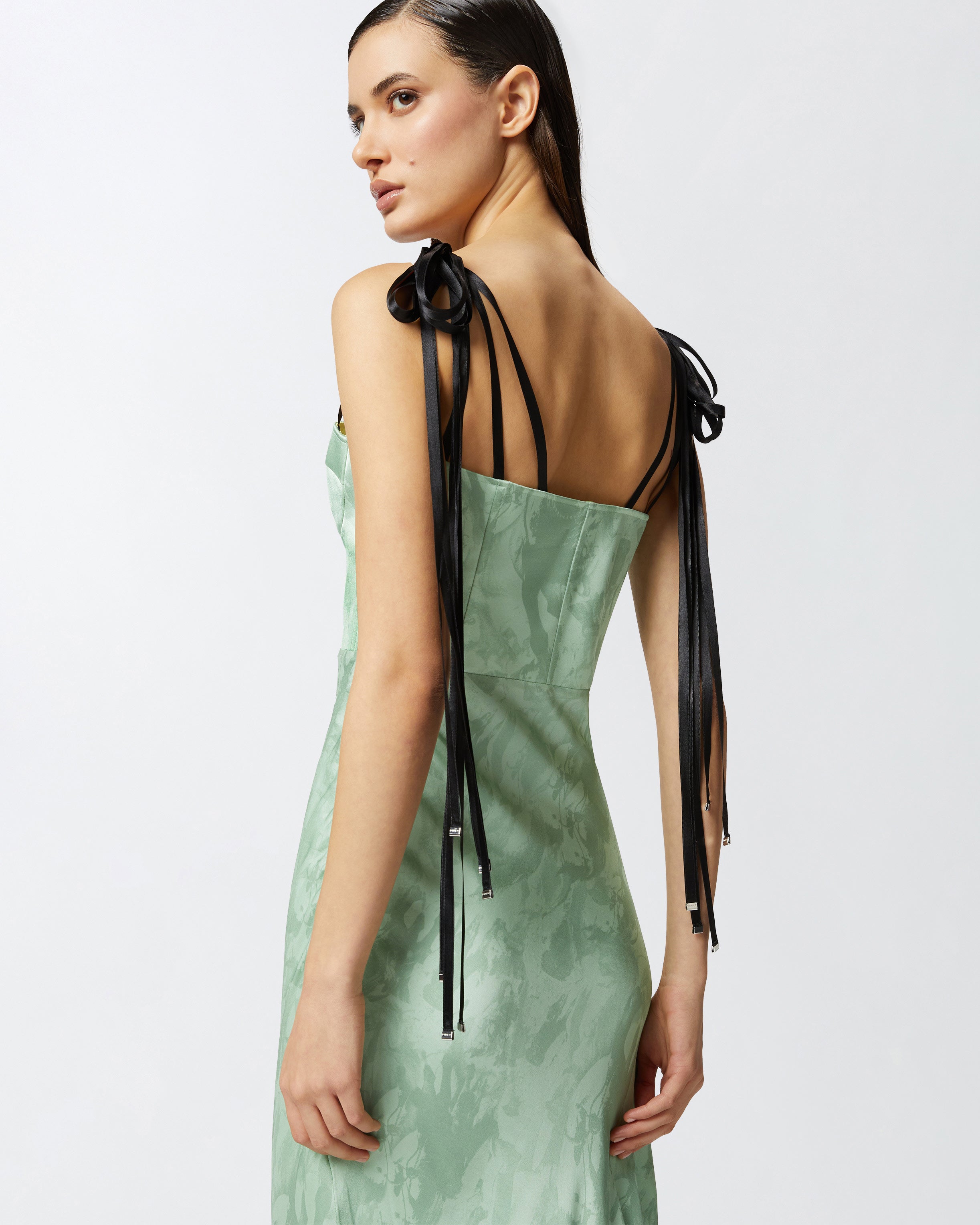 pinko horse dress Pinko Reimagine By Pinko X Patrick Mc Dowell Long Satin Dress With Horse  Print Pink/Nude Pinko