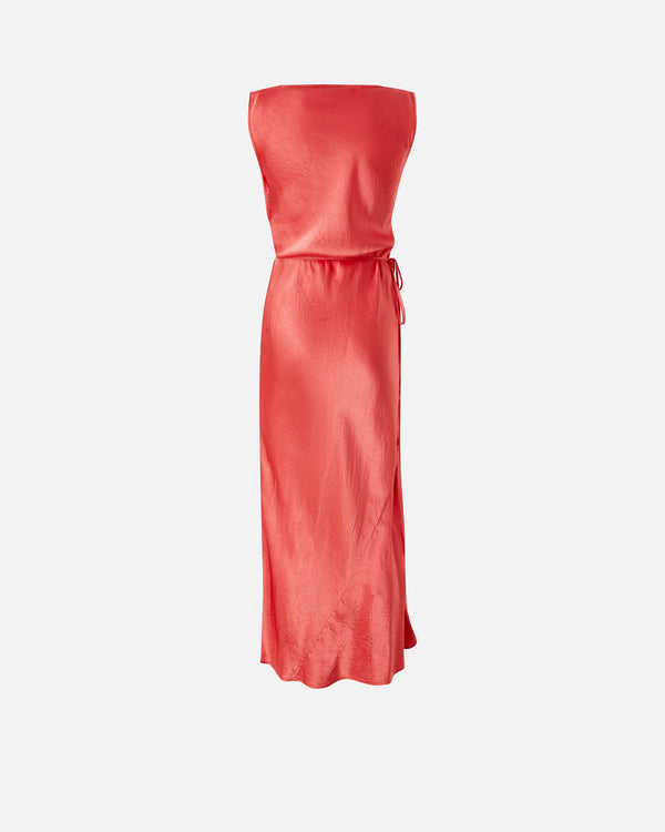 Satin dress with side tieSatin dress with side tie - AMICO MIO DRESS