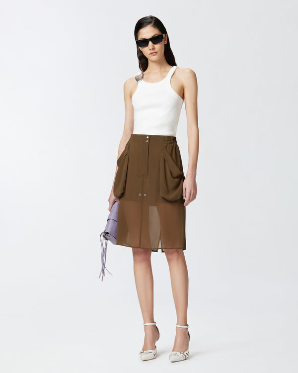 Reimagine by PINKO X Patrick McDowell ribbed vest top with buckle - CLAY TANK
