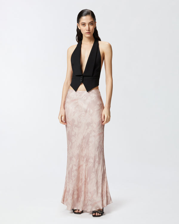 Reimagine by PINKO X Patrick McDowell glossy long skirt with horse print - HOKKANO SKIRT