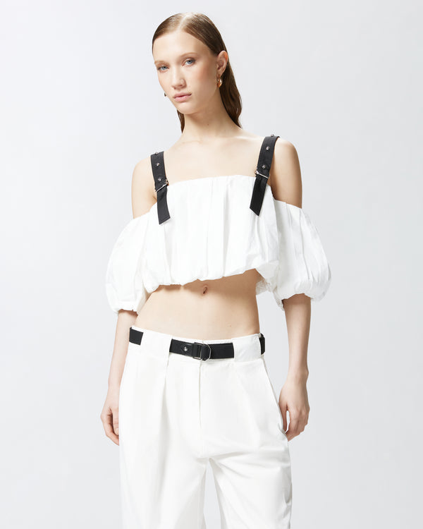 Off-the-shoulder balloon crop top - RAUL TOP
