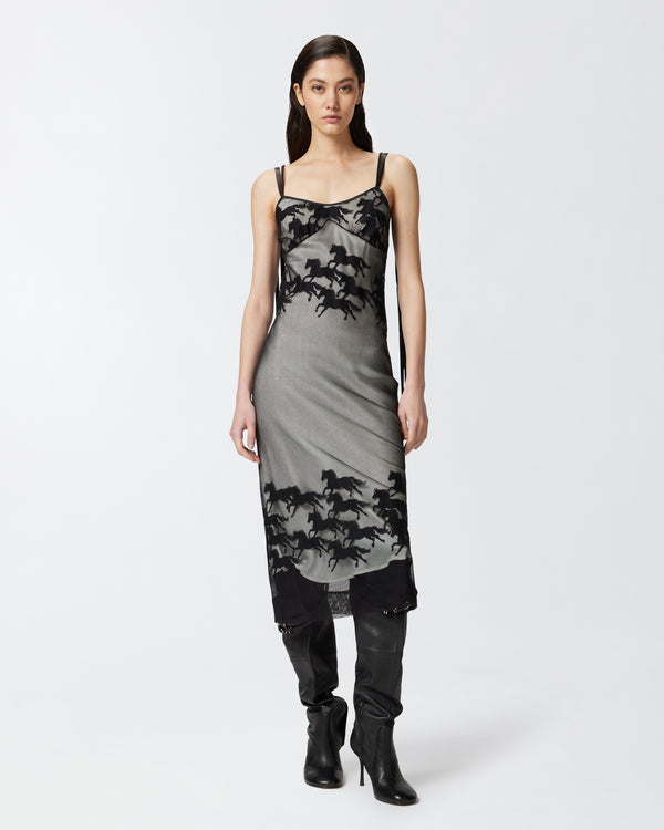 Reimagine by PINKO X Patrick McDowell sheer midi dress with horse motif - ARABIAN DRESS
