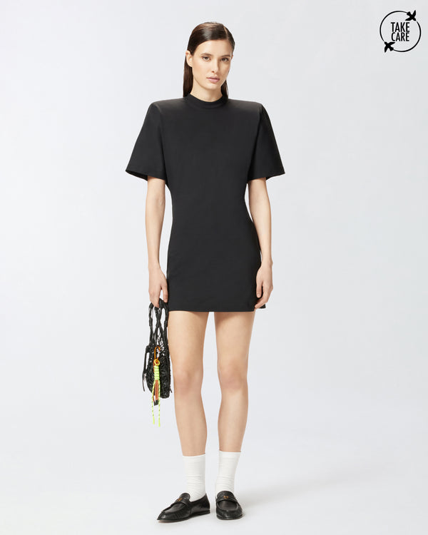 GRADY Mini dress with padded shoulders and strap