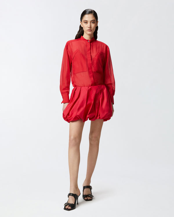 Cotton and silk shirt with Mandarin collar - ANDY SHIRT