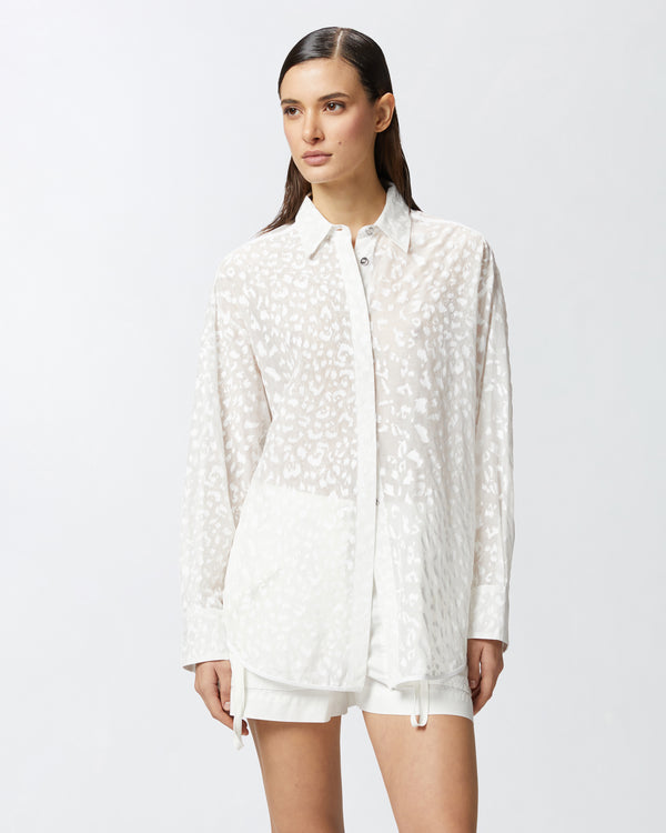 Shirt in sheer silk-blend voile with print - CHAD SHIRT
