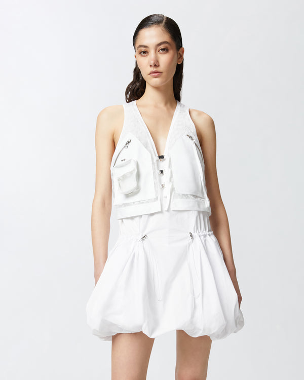 Mini dress with balloon skirt and vest - BENNY DRESS