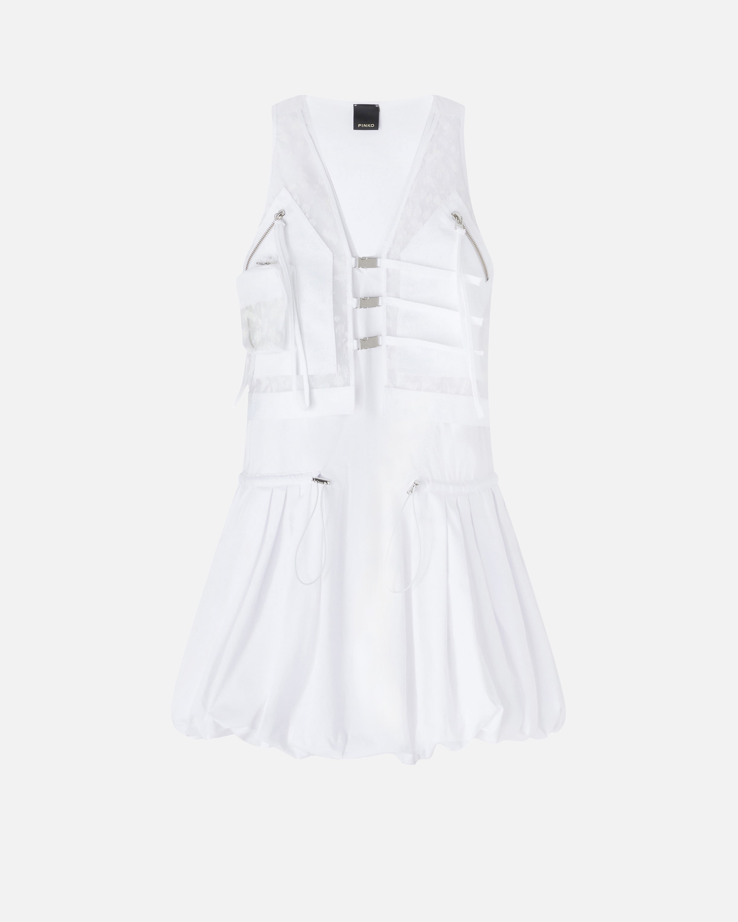 ワンピース PINKO BENNY MINI DRESS WITH BALLOON SKIRT AND WAISTCOAT 105212A2LD-Z99-AA03