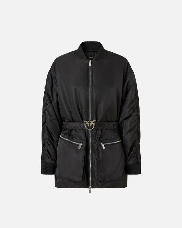 Long technical satin bomber jacket - BACON BOMBER