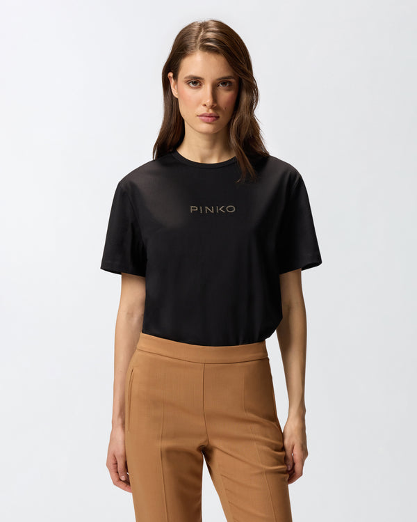 Rhinestone logo T-shirt - STREPITOSO T-SHIRT