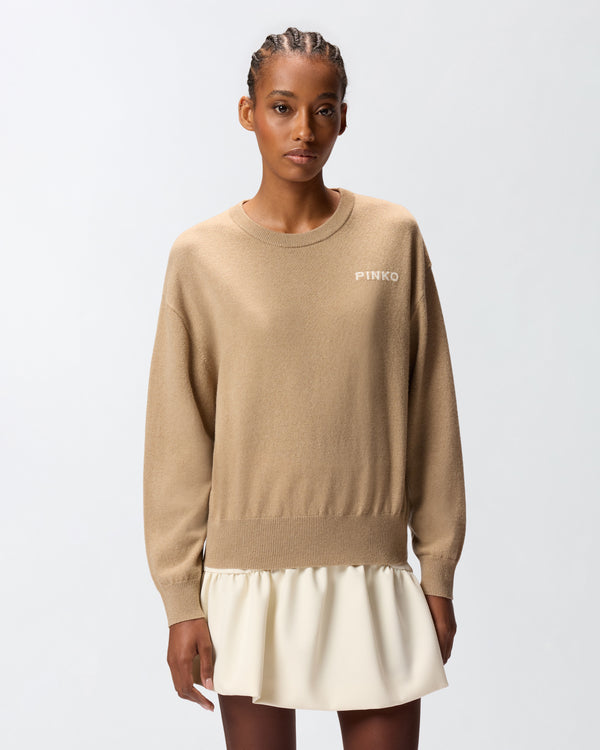 Sweater with Love Birds maxi-logo - MARTINICA KNITWEAR