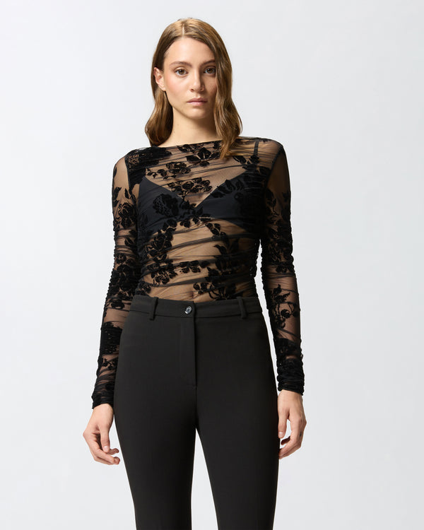 Sheer flock-print sweater -  PUZZLE KNITWEAR