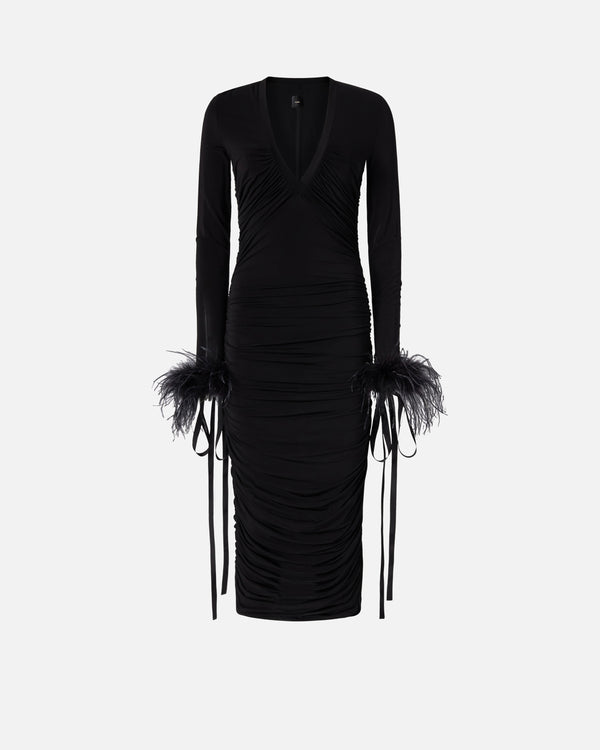 V-neck dress with draping - XBOX DRESS