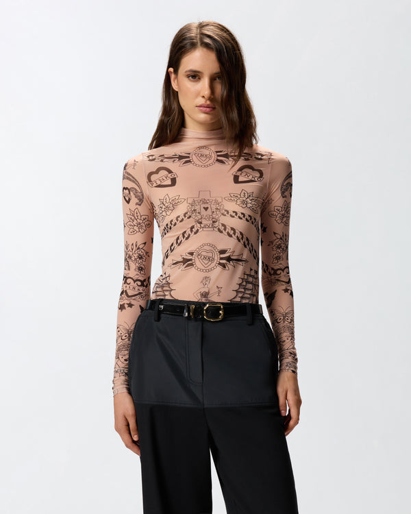 Printed tulle sweater - MOSTARDA KNITWEAR