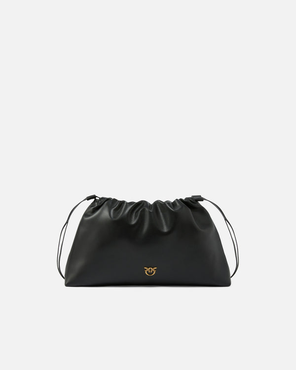 Large shoulder clutch in leather with Love Birds logo - MAXI CLUTCH+TRACOLLA SP