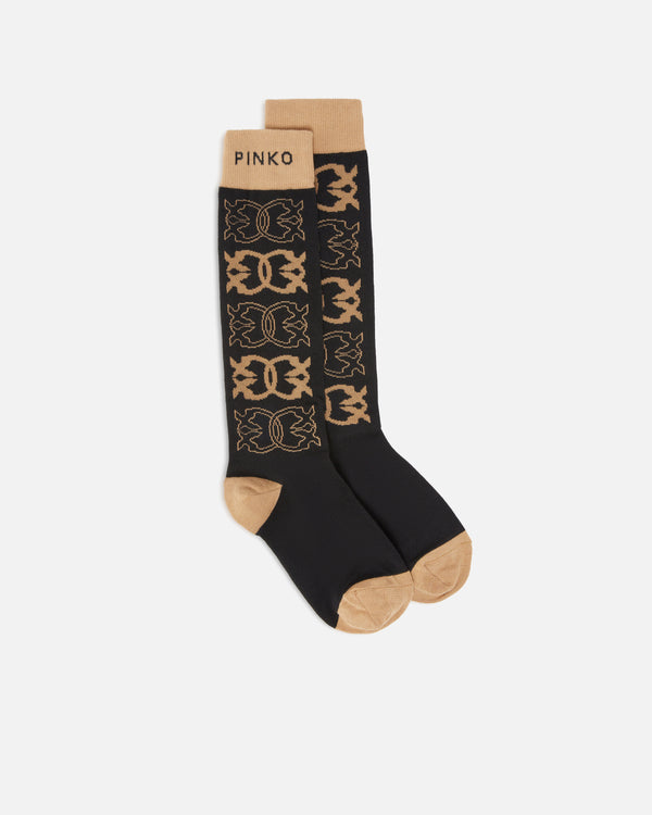 Socks with all-over jacquard logo -  MONACO SOCKS