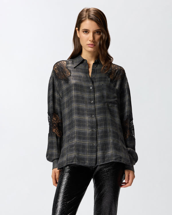 Check shirt with lace - REINA SHIRT