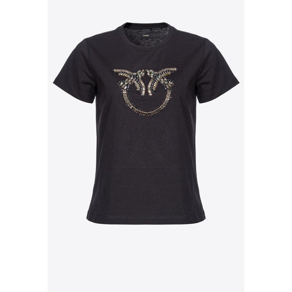 QUENTIN T-SHIRT JERSEY LOGO BIRD RI - PINKO ISRAEL