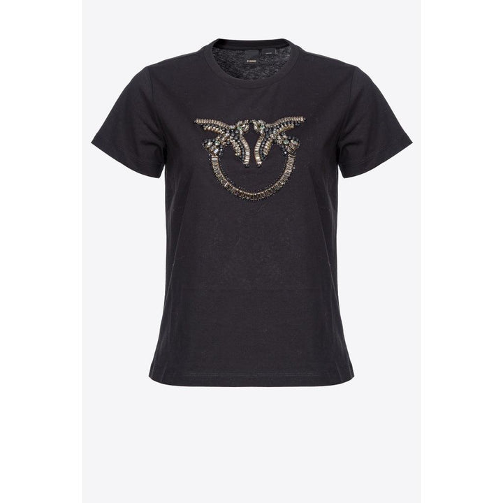 QUENTIN T-SHIRT JERSEY LOGO BIRD RI - PINKO ISRAEL