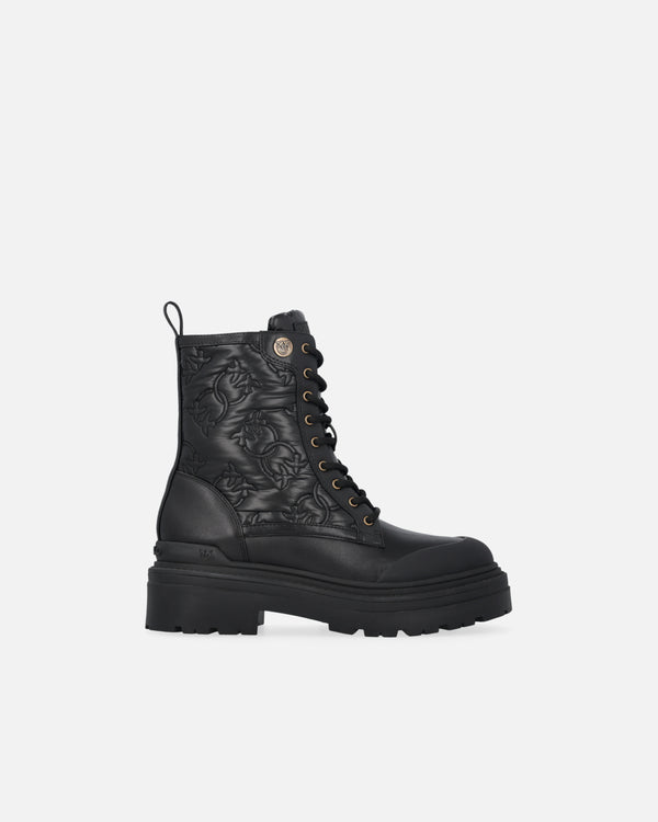 Quilted leather combat boots with Love Birds logo - MIA 25 - ANKLE BOOTS