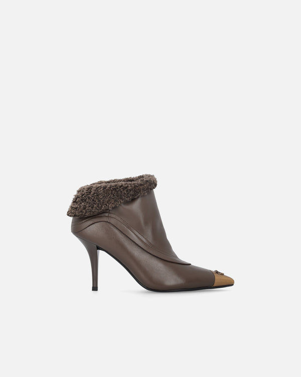 Booties with faux fur and metal toe -  LUCY 25 - ANKLE BOOTS