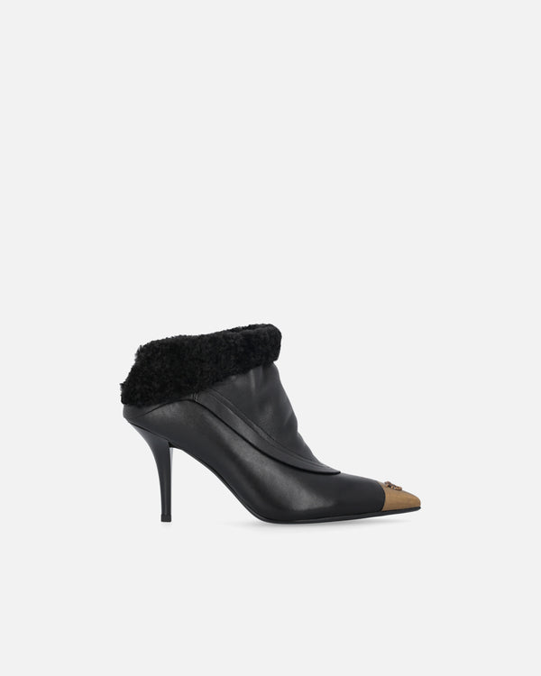Booties with faux fur and metal toe -  LUCY 25 - ANKLE BOOTS
