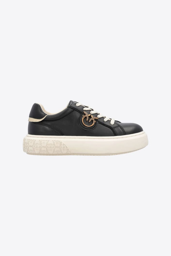 YOKO 01 - SNEAKER CALF LEATHER/MIRROR BLACK/PLATINUM