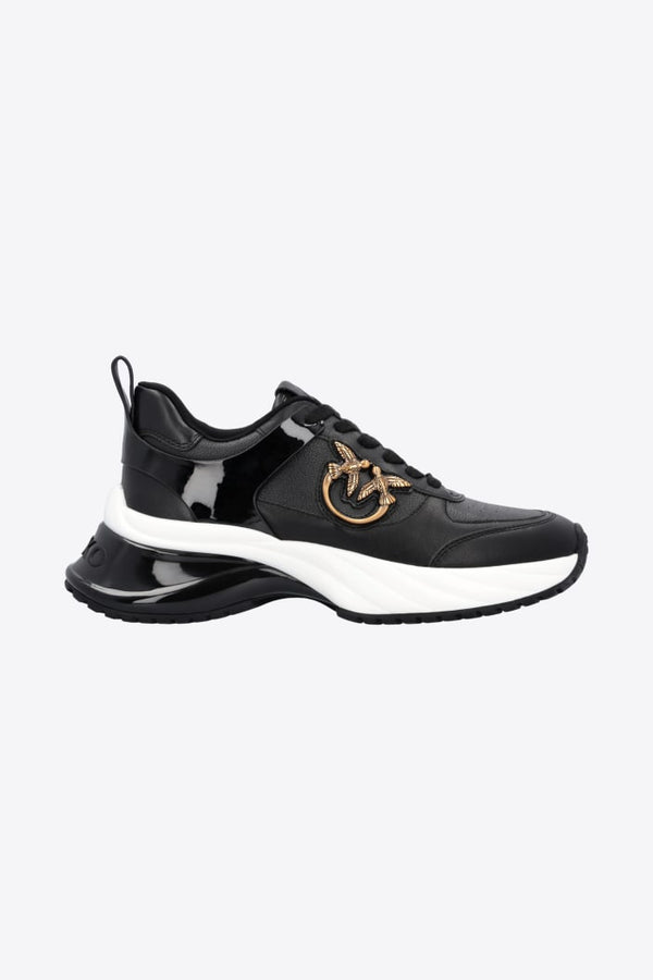 ARIEL 02 - SNEAKER TUMBLED LEATHER/CALF LEATHER/MIRROR BLACK